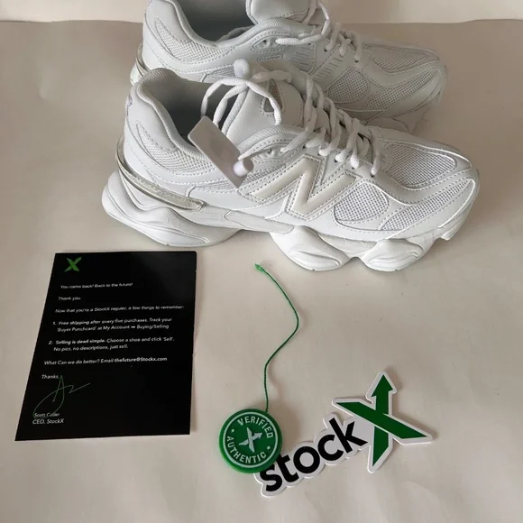 New Balance 9060 Triple White U9060NRJ UNISEX Sneaker Women's 8 - NIB - Picture 5 of 10